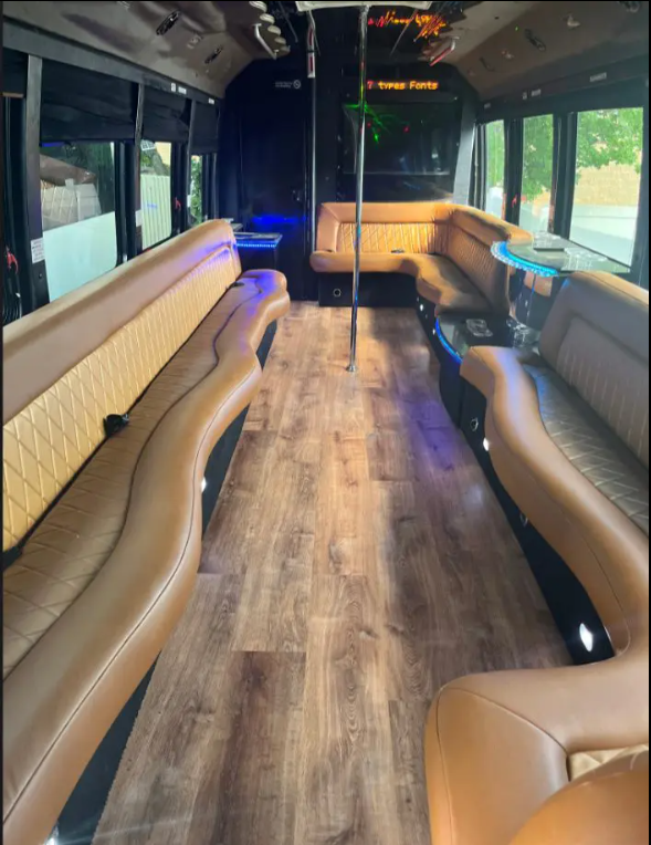 Party bus with pole 20-25 pass with bathroom