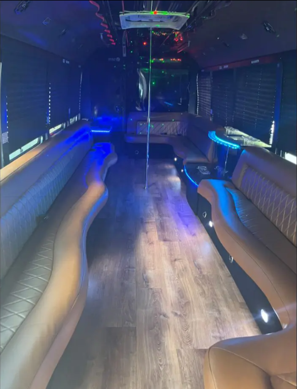 Party bus with pole 20-25 pass with bathroom