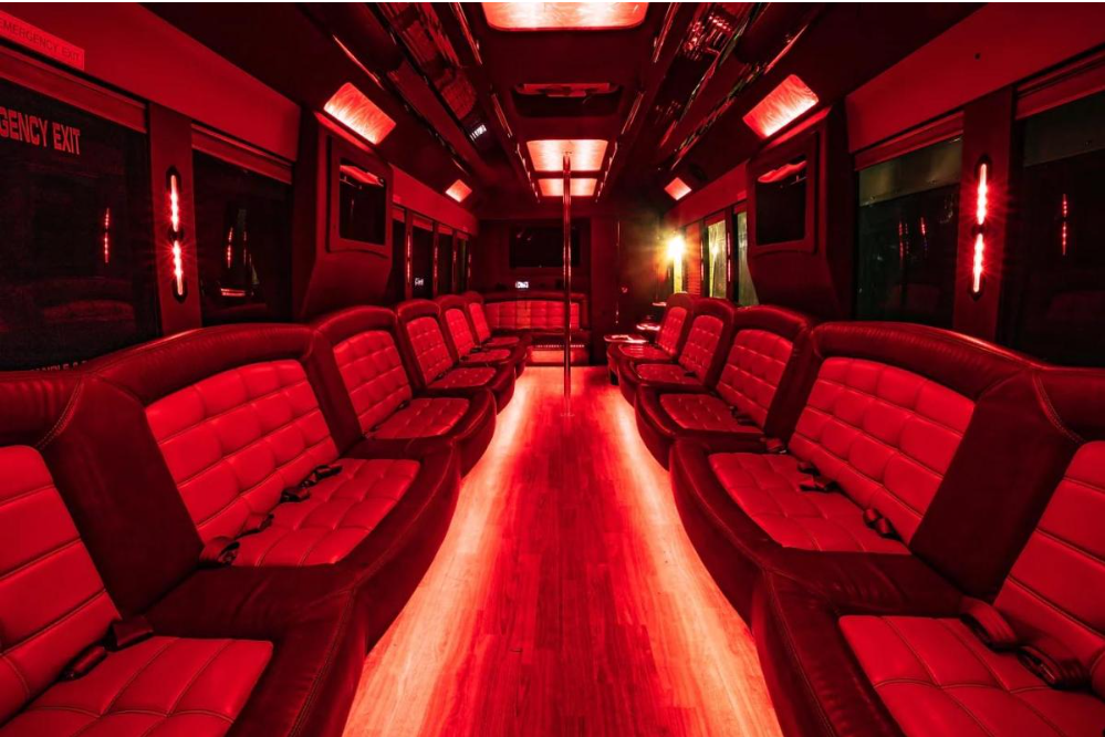 White Tiffany party bus for 50 pass