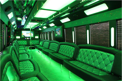 White Tiffany party bus for 50 pass