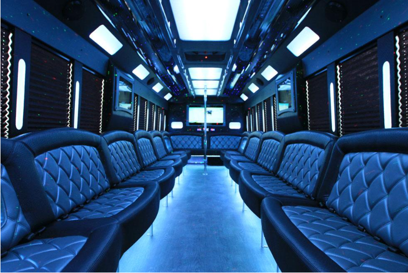 White Tiffany party bus for 50 pass