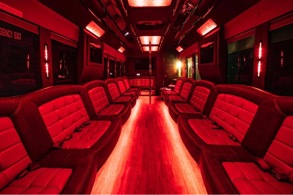 White Tiffany party bus for 50 pass